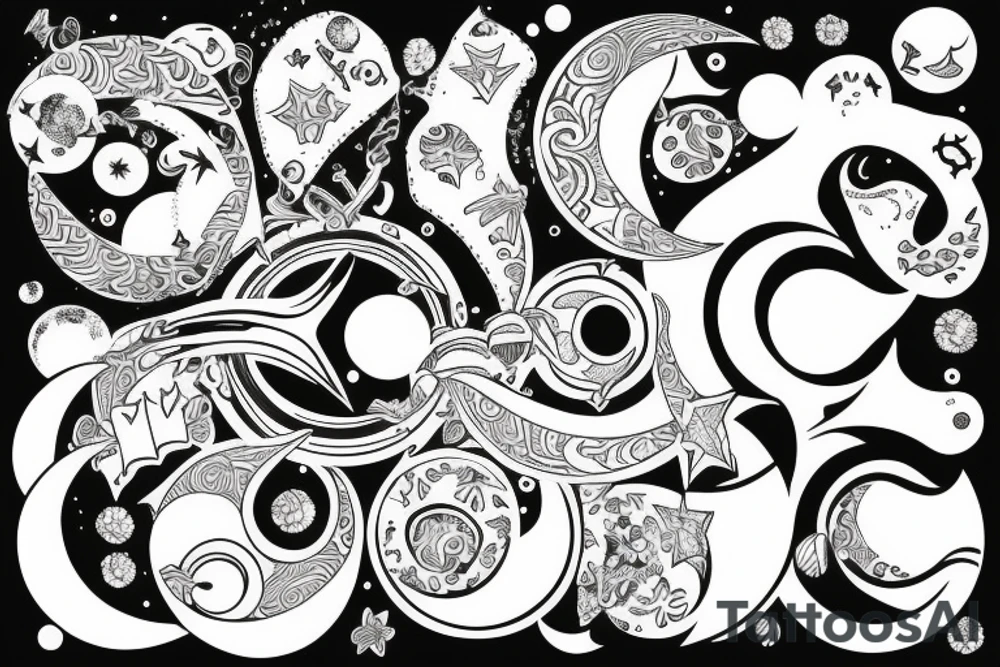 moon with infinity symbol inside tattoo idea