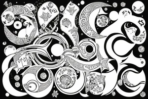 moon with infinity symbol inside tattoo idea