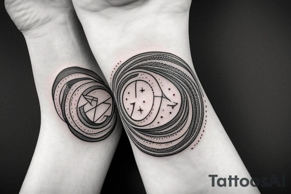 moon with infinity symbol inside tattoo idea