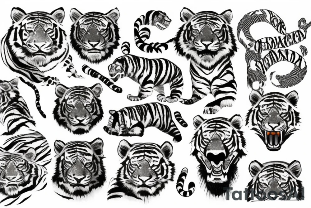 Tiger in the woods tattoo idea