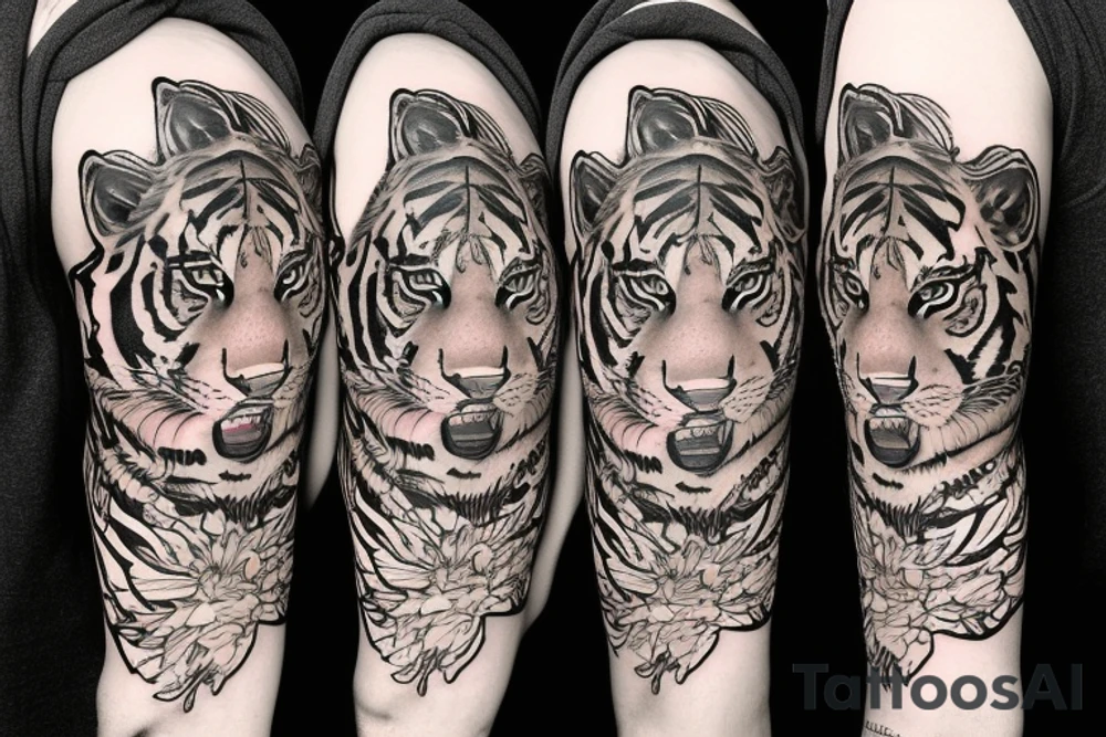 Tiger in the woods tattoo idea