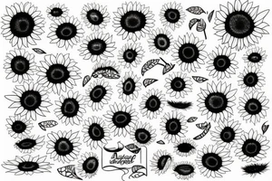 Australia and New Zealand with sunflowers tattoo idea