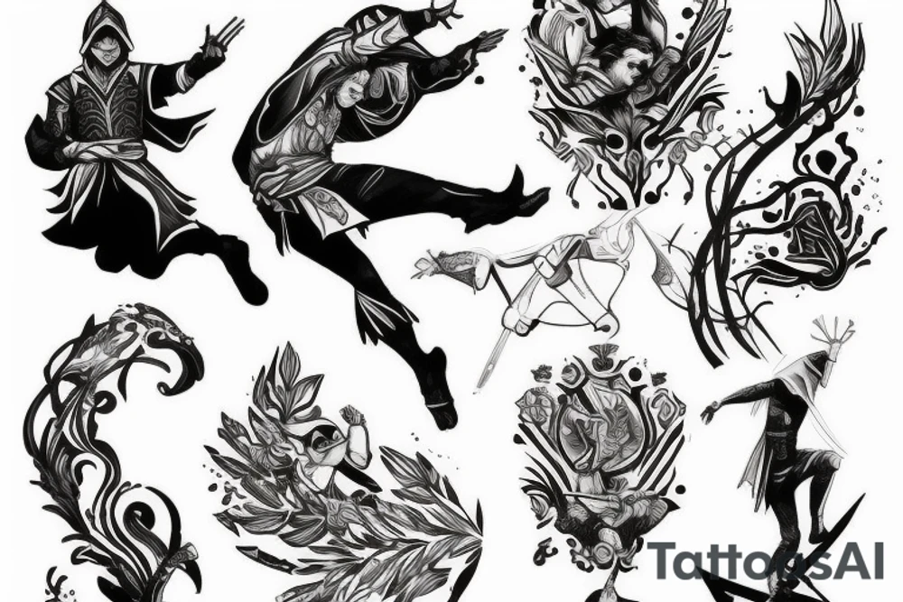 Ezio doing a leap of faith tattoo idea