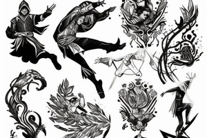 Ezio doing a leap of faith tattoo idea