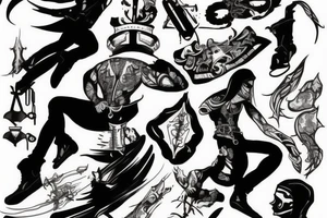 assassin doing a leap of faith down tattoo idea