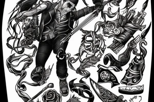 assassin doing a leap of faith down tattoo idea