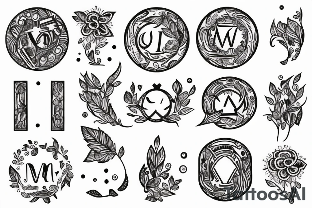 Virgo m symbol tattoo idea