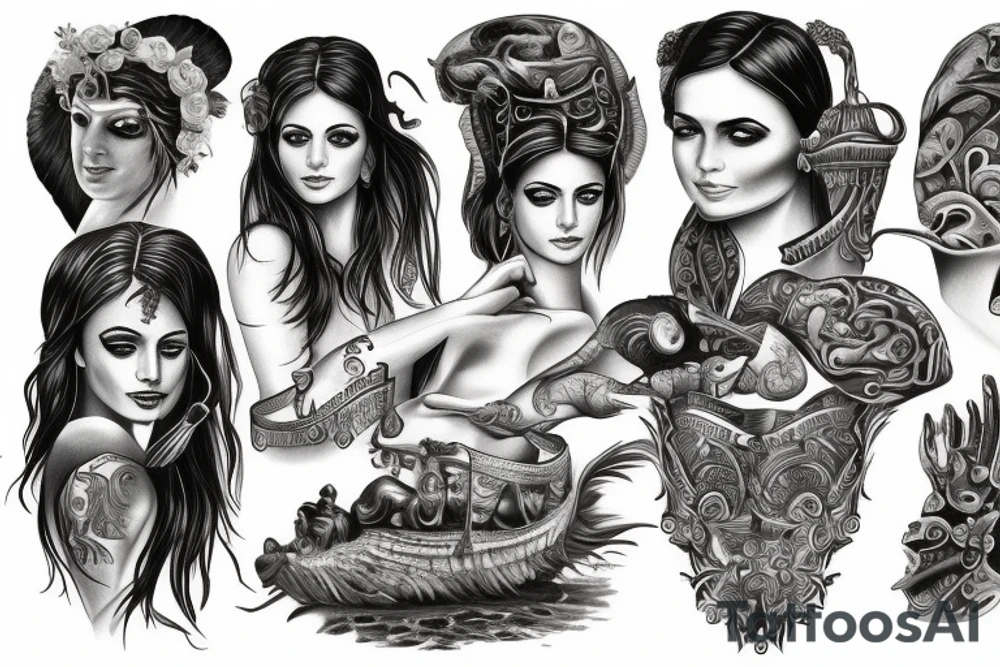 Mythology Greek western water tattoo idea