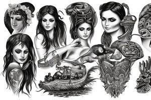 Mythology Greek western water tattoo idea