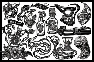 Ak47, Glass of whysky, friends tattoo tattoo idea