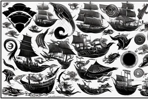 Nautilus attacking ship tattoo idea