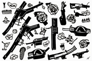 Ak47, whysky, matching tattoo tattoo idea