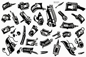 Ak47, whysky, matching tattoo tattoo idea