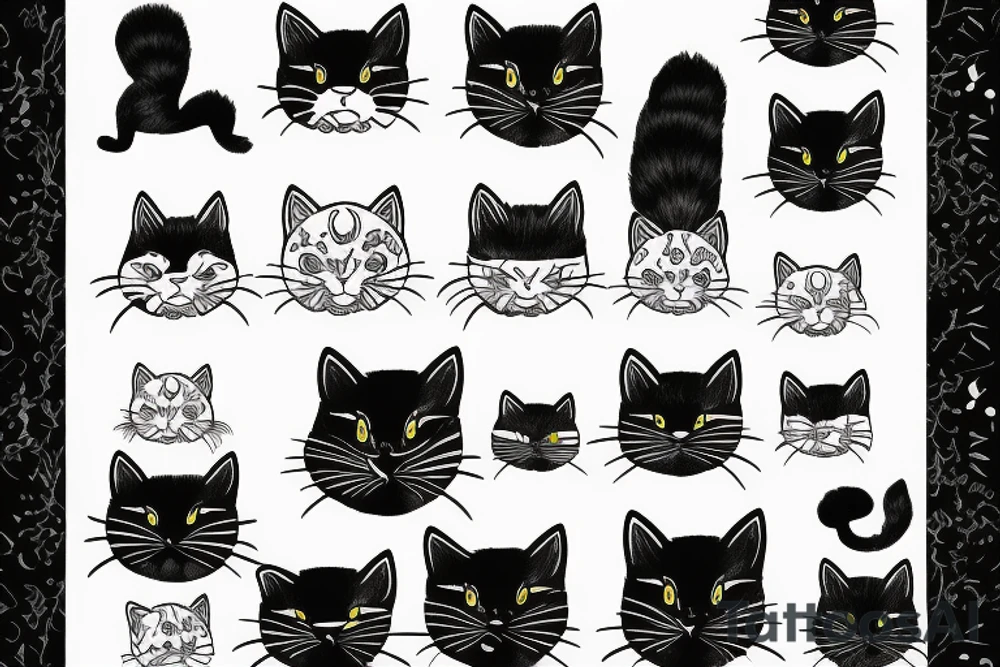Black cat tattoo idea