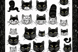 Black cat tattoo idea