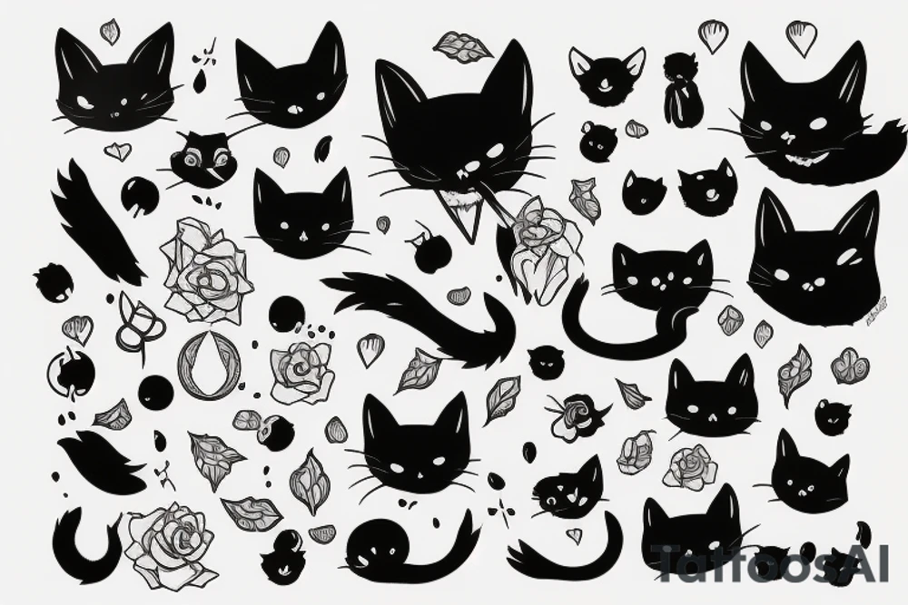 Black cat tattoo idea