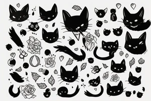 Black cat tattoo idea