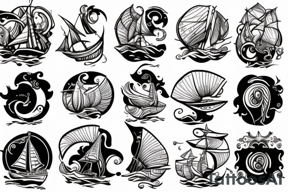 Nautilus attacking ship tattoo idea