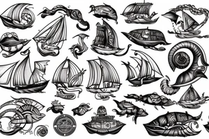 Nautilus attacking ship tattoo idea