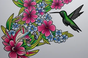 Hummingbird memorial for Grandma. Her nickname is Gema tattoo idea