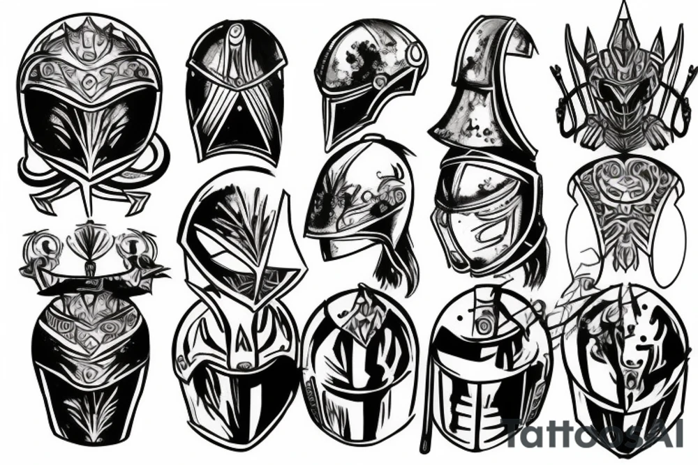 Knight helmet tattoo idea