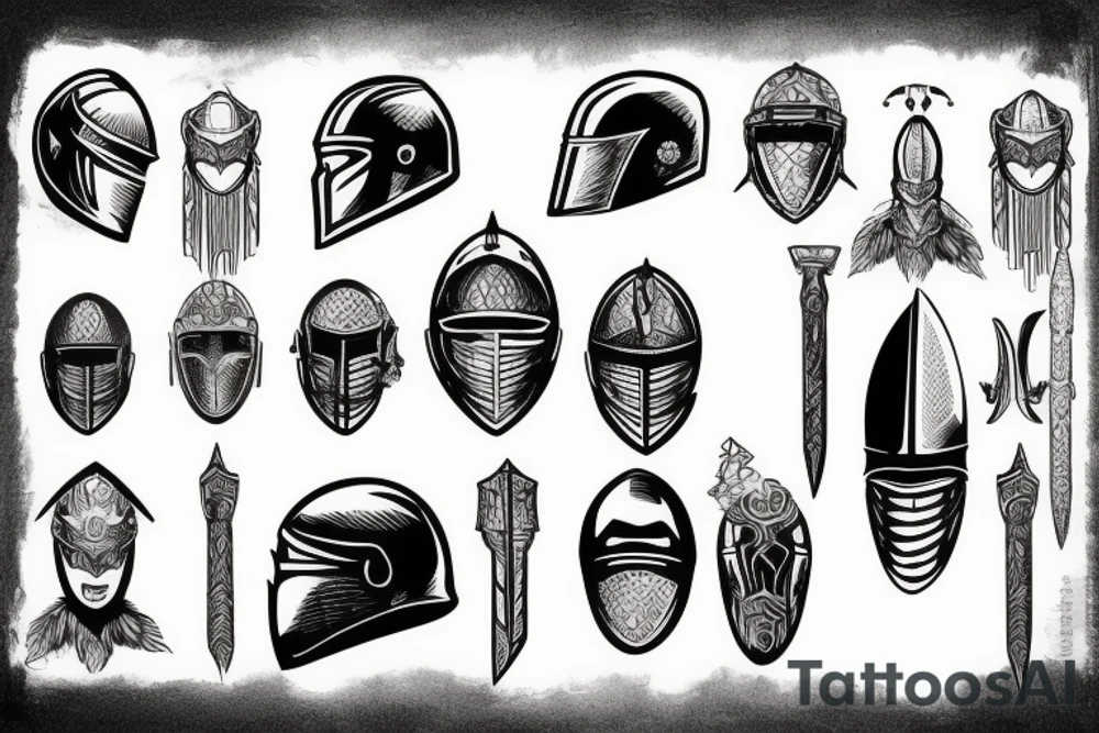Knight helmet tattoo idea