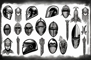Knight helmet tattoo idea