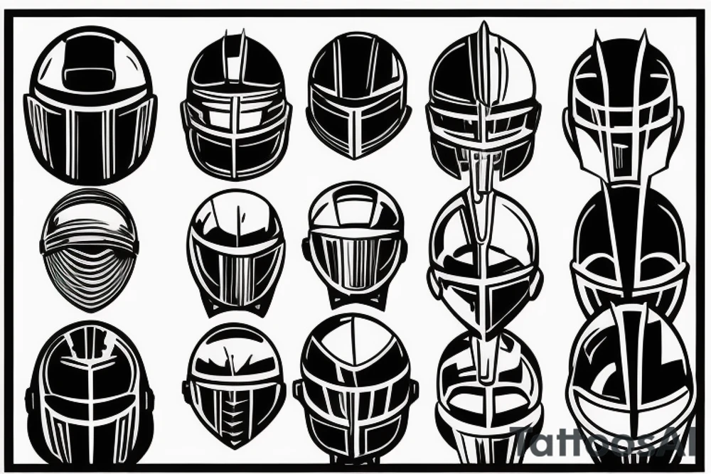 Knight helmet 3/4 perspective front facing tattoo idea