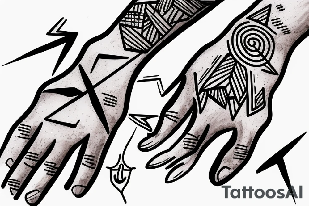 an arrow going through the palm of a hand tattoo idea
