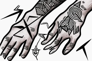 an arrow going through the palm of a hand tattoo idea
