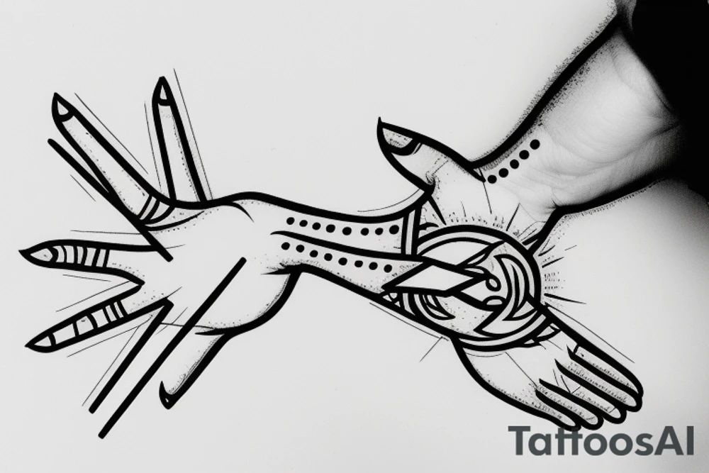 an arrow going through the palm of a hand tattoo idea