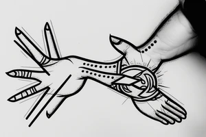 an arrow going through the palm of a hand tattoo idea