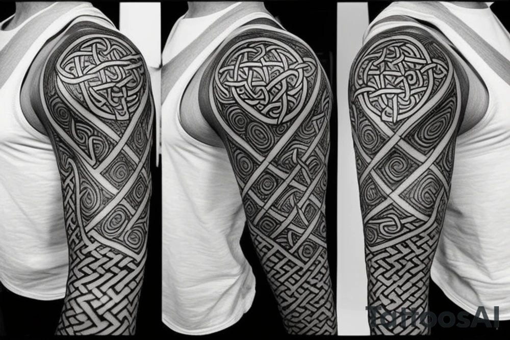 celtic sleeve knotwork tattoo idea