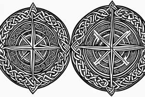 celtic sleeve knotwork compass tattoo idea