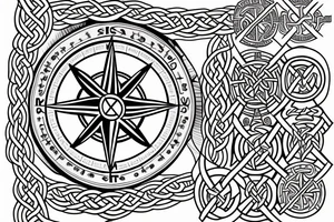 celtic sleeve knotwork compass tattoo idea