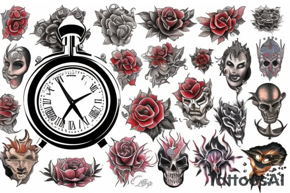 Fire & Ice , time , virgo ,hell tattoo idea