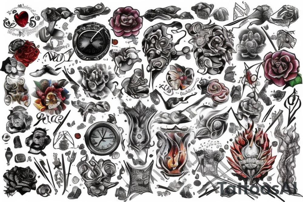 Fire & Ice , time , virgo ,hell tattoo idea