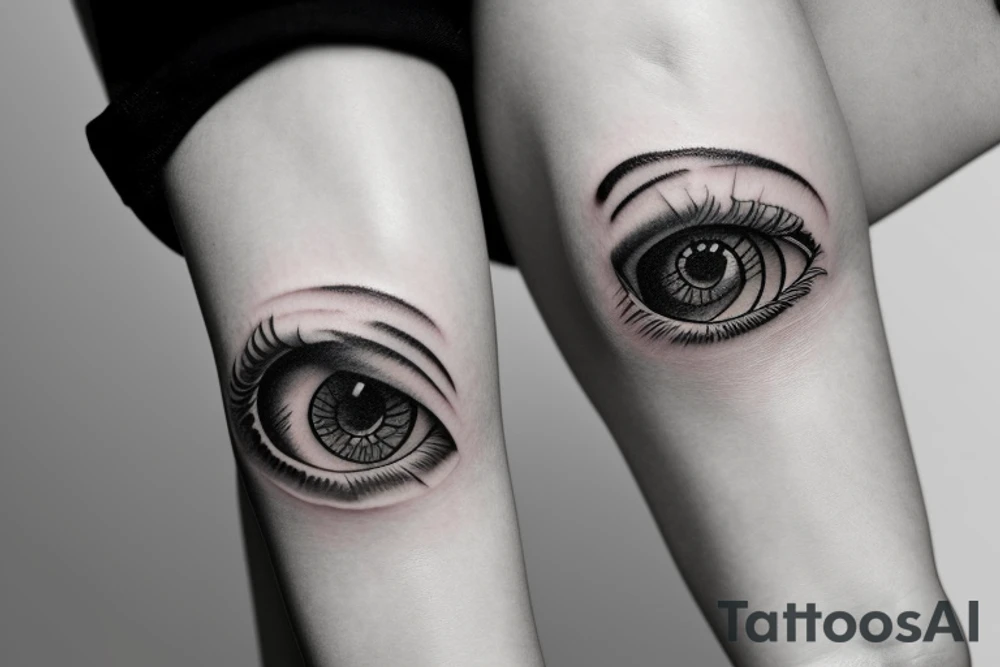 teary eye surrounded by clouds tattoo idea