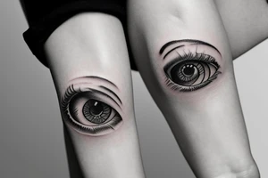 teary eye surrounded by clouds tattoo idea