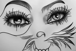 teary eye surrounded by clouds tattoo idea