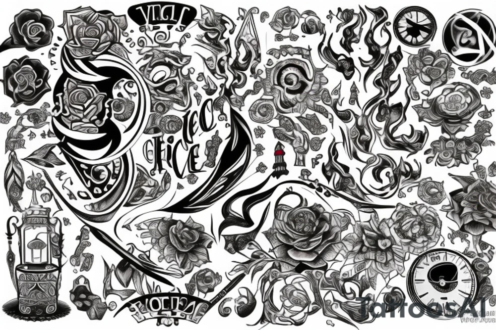 Fire & Ice , time , virgo ,hell tattoo idea