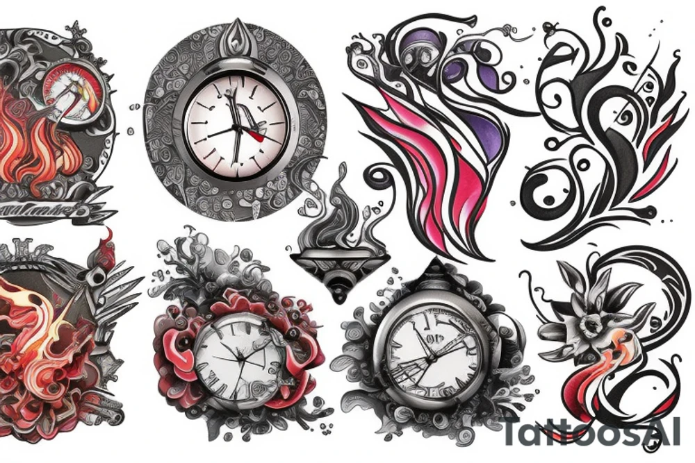 Fire & Ice , time , virgo tattoo idea
