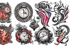 Fire & Ice , time , virgo tattoo idea