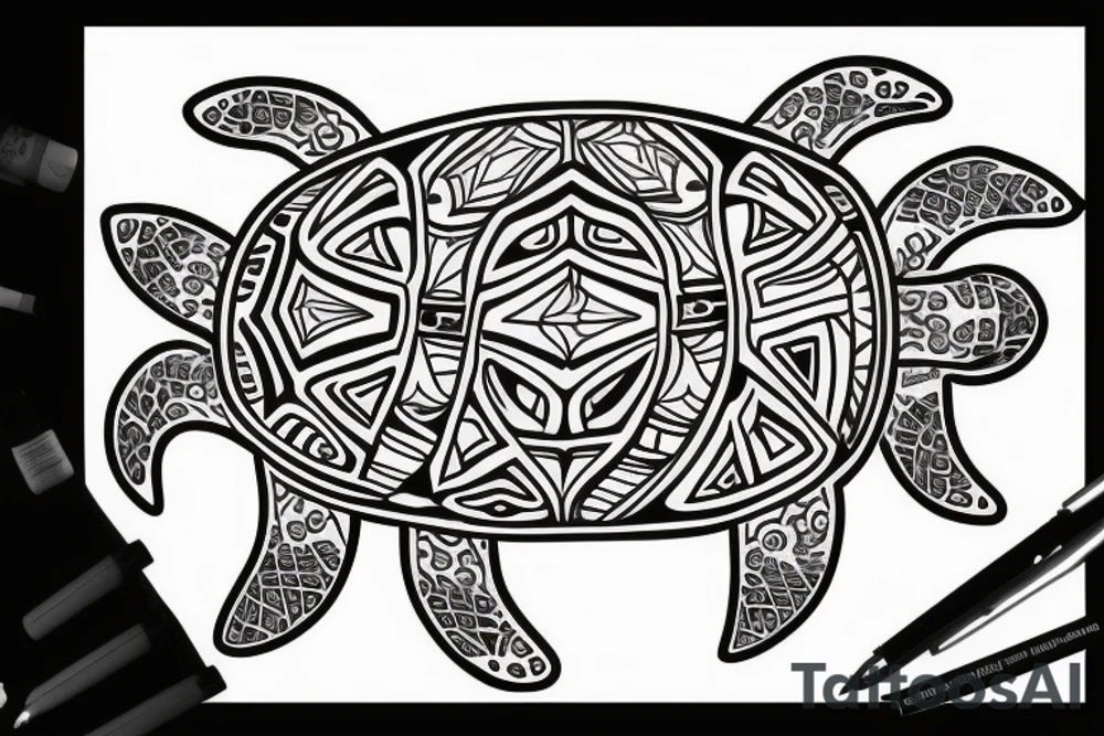 Tribal turtle tattoo idea