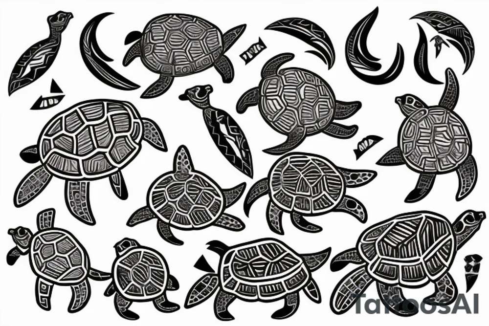 Hawaiian turtle tattoo idea