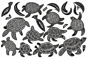 Hawaiian turtle tattoo idea