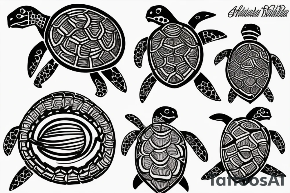 Hawaiian turtle tattoo idea