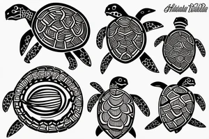 Hawaiian turtle tattoo idea