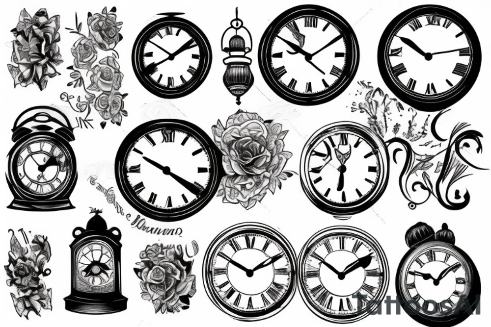 old clock tattoo idea