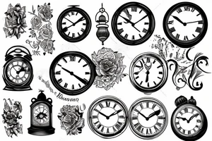 old clock tattoo idea